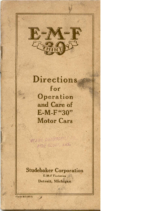 1911 Studebaker E-M-F 30 Operation Manual