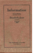1912 Studebaker E-M-F 30 Operation Manual