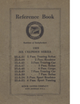 1923 Buick 6 cyl Reference Book