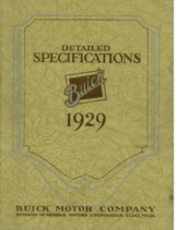 1929 Buick Detailed Specs Booklet