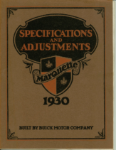 1930 Buick Marquette Specs Booklet