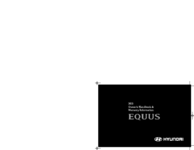 2013 Hyundai Equus Owners Handbook & Warranty Info