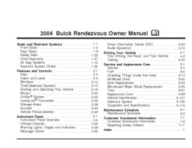 2004 Buick Rendezvous OM