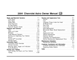 2004 Chevrolet Astro OM