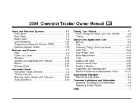 2004 Chevrolet Tracker OM