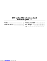 2004 Cadillac CTS Infotainment System Guide