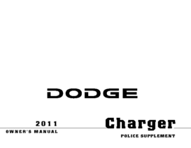 2011 Dodge Charger Police OM Supplement