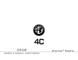 2016 Alfa Romeo 4C Alpine Radio OM Supplement
