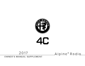 2017 Alfa Romeo 4C Alpine Radio OM Supplement